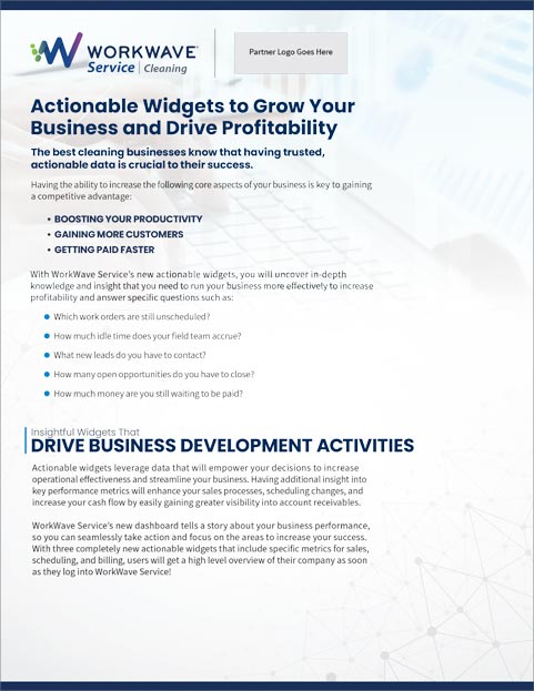 WorkWave Service cleaning dashboard sell sheet asset